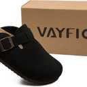 Suede Clogs Potato Shoes Cork Footbed Sandals Comfort Mules with Arch Support Slip On Slippers