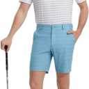 Rouen Men's Polo Shirts Short Sleeve Dry Fit Performance Wicking Moisture Causal Striped Collared Golf Shirts for Men (Pink, S)