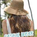 FURTALK Beach Hats for Women Summer Straw Sun Hat Wide Brim Crochet Hats (L)