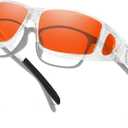 TJUTR Blue Light Blocking Fit Over Glasses for Women Men, Computer Gaming Glasses Anti Eyestrain, Sleep Better TB0311