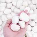 Pulovin 30 lbs White Rocks for Plants Indoor, 1-2 inch Decorative Garden Stone Outdoor Landscaping, Walkways, Yard, Large Polished River Rocks for Plants Pots, Vases, Crafts