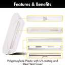 Expert RV Vent Lid Replacements (2-Pack) - Universal Fit for Trailers, Campers & Motorhomes, White Covers with Durable Metal Hinges, Compatible with Jensen, Ventline & Elixir Vents