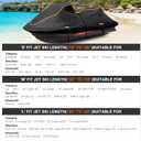 Jet Ski Cover Fits from 135"-145" 3 Seater, 300D Duty Oxford PU Waterproof UV Proof Trailerable Jet Ski Covers, Universal Fit Compatible with Yamaha SeaDoo and Kawasaki Models