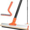 Carpet Rake for Pet Hair Removal, 57'' Long Handle Dog and Cat Hair Remover Tool to Fluff Rug, Stair Carpets and Couch Cleaning Rake (Orange)