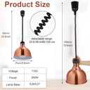 Nuanchu 2 Pack Hanging Food Heat Lamp Retractable with 250w Heat Lamp Bulb