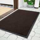 Yimobra Doormat Outdoor Indoor Entrance 29.5 x 17, All-Season All-Weather Front Door Mat, 100% Waterproof Welcome Matt for Floor Garage Outside Entry, Stain and Fade Resistant (Black Coffee)