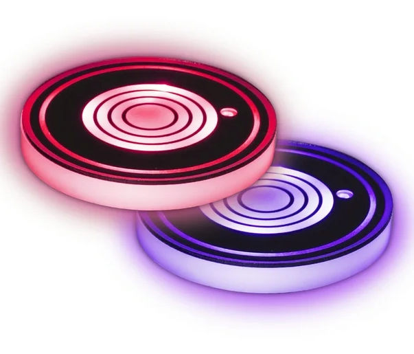 Electronic Necessities Multicolor LED Cup Holder Light, 2- Pack, 7 Color-Changing, Universal Car Compatibility, Automatic Night Switch, Smart Sensor, Micro-USB Cable for Recharging, 15 Day Charge