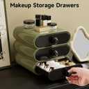 3-Drawer Desktop Organizer, Compact Vanity Drawer Organizer for Makeup, Small Plastic Drawer Containers for Bathroom, Cabinet