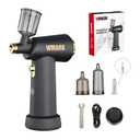 WMARK Professional Handheld Cordless Airbrush for Barber, Art & Painting - 3-Gear Air Pressure (18/21/25PSI) LED Light, Salon-Grade Precise Styling Tool, NG-AB001 (Black)