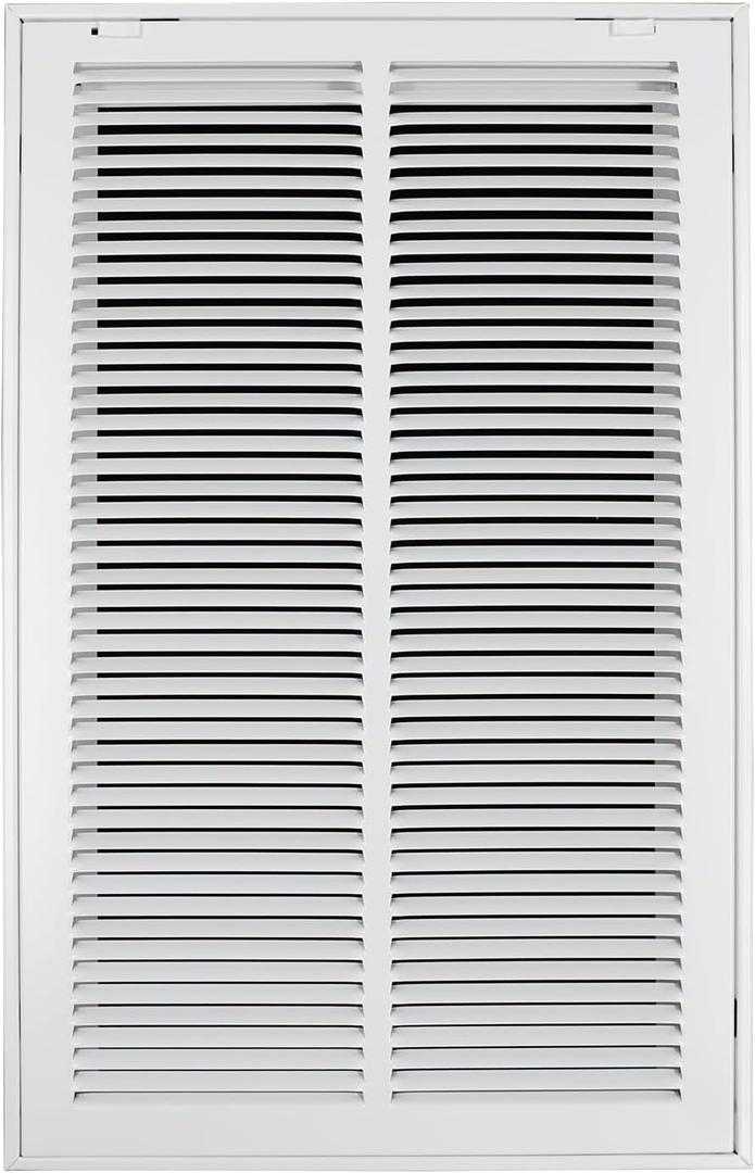 16"W x 25"H [Duct Opening Size] Steel Return Air Filter Grille - Removable Face/Door for 1 inch Filters -HVAC Vent Cover Grill - White [Outer Dimensions: 18 5/8"W X 27 5/8"H]