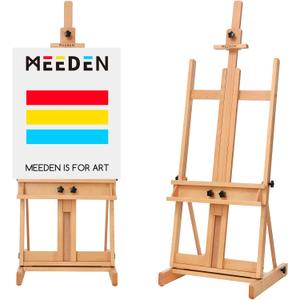 MEEDEN Large H-Frame Easel, Easel Stand for Paintings, Painting Easels, Easel Stand for Display, Solid Beechwood Wooden Easels for Painting Canvas, Holds Canvases Up to 78", Natural Color