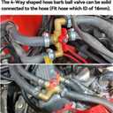 Solid Brass 5/8 Inch Heater Control Valve, 4-way Automobile Heating Water Valve, Brass Automotive Integrated Manual Control Valve, Heater Core Bypass with 4 Clamps(16mm)