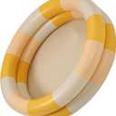Inflatable Baby Retro Swimming Pool Family Cute Style Thickened Water Pool for Kids Indoor Outdoor Play (Yellow Stripe)