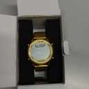 Women's Step Counter Pedometer Watch with Stainless Steel Bracelet, Stylish Design, No App, No Charging Needed for Step, Calorie, Distance, Alarm, Countdown TimerTU-2401 (Gold)