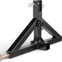 3 Point 2" Trailer Hitch Receiver for Category 2 Tractors, Heavy Duty 3pt Quick Hitch Attachment, Tractor Tow Drawbar Adapter, Compatible with Kubota, Mahindra, Ford, Yanmar, John Deere(Black)