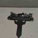 Pet Grave Markers Cat, 12"X 14" Metal Baked Enamel Cats Headstone Decorations for Cemetery, Waterproof Memorial Pets Stake Plaque for Outdoors, Lost Sympathy Tombstone Memorial Garden Sign Gift