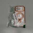 Mag-Stand Designed for iPhone 17 Pro Max Case Clear Supports Wireless Charging 17 Pro Max Case Camera Protector Invisible Stand Ring Luxury Plating Soft TPU Shockproof Phone Case 6.9",Orange