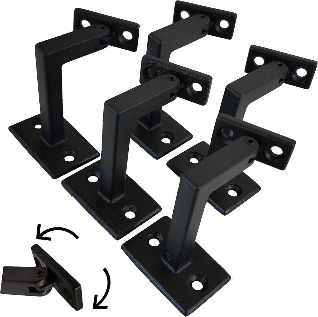 Heavy Duty Swivel   Handrail Brackets  , -, Integrated DIE- Brackets for Indoor Staircase (Pack of 5)