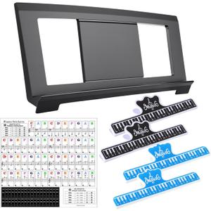 Music Sheet Stand, Music Rest Compatible with Yamaha PSR/YPT/KB/P Series, Keyboard Score Stand Set Includes 4 Book Clip, Piano Keyboard Stickers for 37-88 Key Models Music Sheet Stand, Music Rest Compatible with Yamaha PSR/YPT/KB/P Series, Keyboard Score Stand Set Includes 4 Book Clip, Piano Keyboard Stickers for 37-88 Key Models