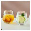 XKXKKE Diamond Wine Glasses Set of 6, 10 OZ Modern Stemless Gold Rim Glass Cups Clear Drinking Glassware for Serving Party, Home, Bar, Restaurants, Transparent 6 Pack