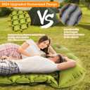 Double Sleeping Pad, Ultralight 4" Extra-Thick Self Inflating Sleeping Mat for 2 Person with Pillow Built-in Foot Pump Portable Camping Mat for Backpacking, Hiking, Traveling, Tent, Camping