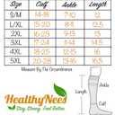 HealthyNees Shin 15-20 mmHg Med Compression Circulation Wide Leg Big Calf Sleeve (Black Combo, 4X-Large)