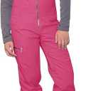 Haloumoning Kids Snow Bibs Girls Ski Pants Waterproof Insulated Snowboard Overalls Snowsuit 5-14 Years Rose Red, 
Size: 7-8 Years