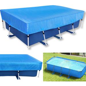 14 x 7 Rectangle Frame Pool Cover 177 X 87inch Regular Pool Cover 14 ft Rectangular Frame Cover with Ropes 178" x 86" Rainproof Dust PE Blue Dustproof Rainproof Waterproof