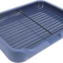 Dog Potty Tray, Removable Portable Dog Litter Box Indoor Puppy Pee Pad Holder with Grille for Small and Medium Dogs, Stable Structure, Safe Material