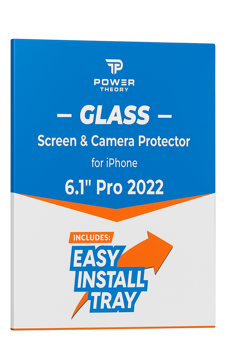 Power Theory Iphone 14 Pro Glass Screen Protector-6.1" Pro 2022 Easy Install NIB, Set of 3