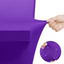 Utopia Kitchen Spandex Tablecloth 2 Pack [6FT, Purple] Tight, Fitted, Washable and Wrinkle Resistant Stretch Table Cloth Rectangle Cover for Trade Show, Weddings & Parties [72Lx30Wx30H Inch]
