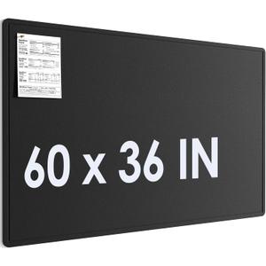 MaxGear Extra Large Bulletin Board 60" x 36", Foldable Felt Board Vision Board Supplies, Cork Board for Office, Home, School, Small Pin Boards for Walls Decorative Display Board Black (60" x 36", Black)