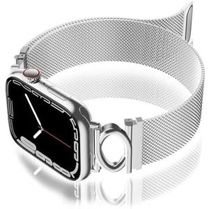 Magnetic Mesh Metal Band Compatible with Apple Watch 10, Dressy C Shaped Buckle Milanese Bracelet Stainless Steel Adjustable Strap Replacement for Apple Ultra Series 9/8/7/6/5/4/3/2/1/SE Women Men
