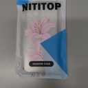 NITITOP Compatible with iPhone 11 Case Clear Cute Pink Lily Blossom Floral Flowers Pattern for Girls Women Soft TPU Transparent Shockproof Protective Phone Cover - Large Flower