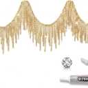 Rhinestone Fringe Belt Beaded Ribbon Diamond Tassel Chain for Jeans Clothing Accessories DIY Decoration