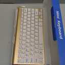 Wireless Keyboard and Mouse Combo, Compact Quiet Wireless Keyboard and Mouse Set 2.4G Ultra-Thin Sleek Design for Windows, Computer, Desktop, PC, Notebook, Laptop (GHKM03 Gold 01)