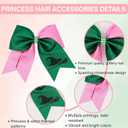 4Pcs Cute Hair Clips Pink Green Bow Blue Pink Blue Polka dot Bow for Women Princess Witch Hair Accessories for Halloween Christmas Gifts