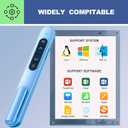 QUI Presentation Clicker for PowerPoint, RF 2.4GHz USB Wireless Presenter Remote with Volume Control, PowerPoint Clicker Slide Advancer for Mac, Windows, Laptop, Keynote, Blue
