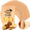 50 Pcs Graduation Cookie Bags One Smart Cookie Bags 2025 Graduation Party Favors for Guest Congrats Grad Kraft Paper Candy Snack Treat Pouch with Window