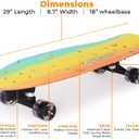 Nattork Complete Kid Skateboards 29" x 9" Youth Cruiser Skateboard for Beginners Double Kick Deck Concave Girls or Boys Skateboard