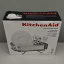 KitchenAid Compact Space Saving, Dish Rack with Removable Flatware Caddy and Angled Self Draining Drainboard, Satin Gray, 15-Inch-by-13.25-Inch