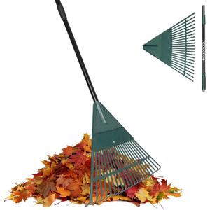ORIENTOOLS Garden, Adjustable Lightweight Steel Poly Shrub Rake, Plastic Head, 22 Tines, 42 to 60 inches (Black Handle) ORIENTOOLS Garden, Adjustable Lightweight Steel Poly Shrub Rake, Plastic Head, 22 Tines, 42 to 60 inches (Black Handle)