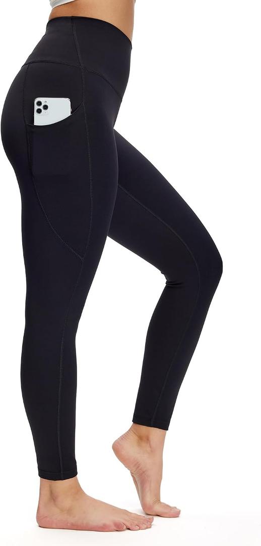 NANJI High Waisted Leggings with Pockets for Women - Buttery Soft, Stretch Yoga Pants, Squat Proof Casual Workout Leggings (Black, M)