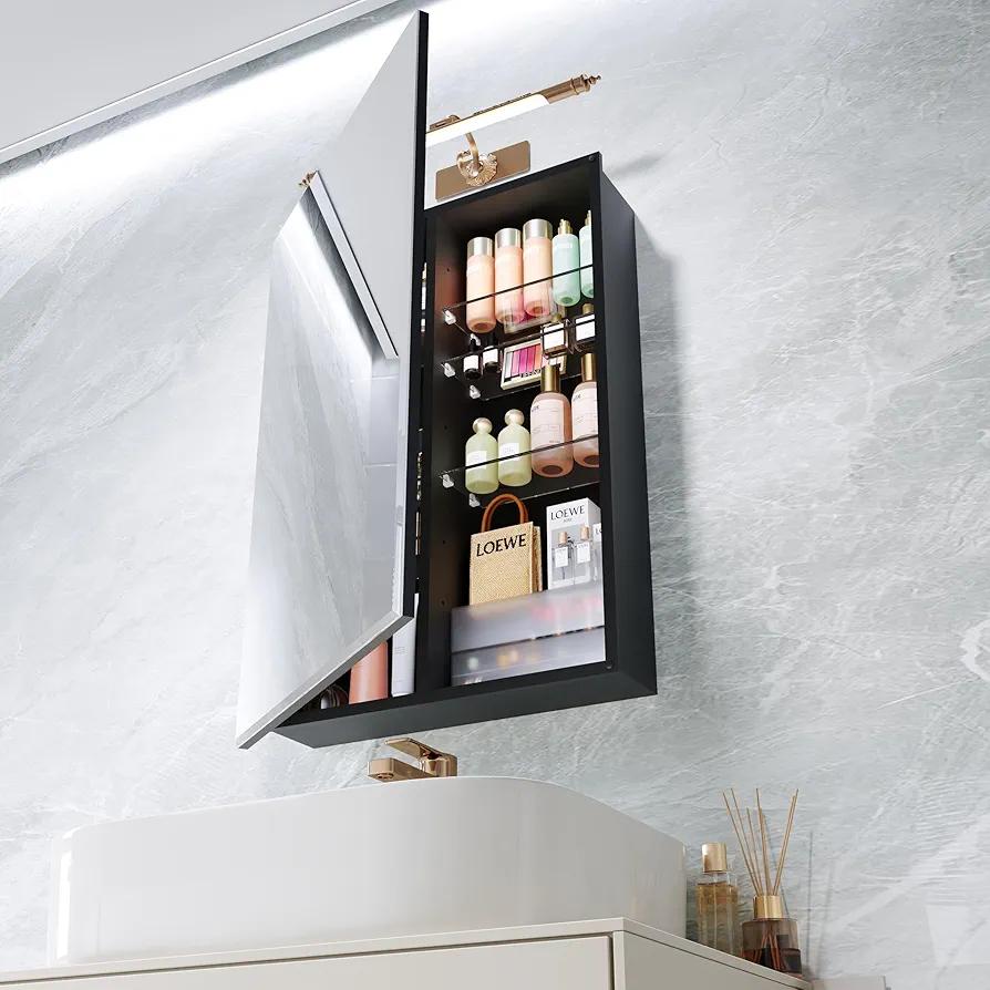 BLEXA 20x26 Bathroom Aluminum Medicine Cabinet with HD Mirror and Adjustable Shelves,Wall Mounted Frameless Medicine Cabinet,Space-Saving Design for Bathroom