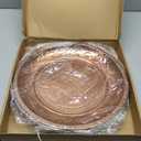 12" Large Copper Decorative Serving Tray, Copper Plated Round Fruit Tray - Ideal for Coffee Table, Decorative, Tea and Bar Serving (6)