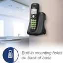 VTech Cordless Phone with DECT 6.0, Full-Duplex Speakerphone, Lighted Display, Backlit Keypad, Caller ID/Call Waiting, Volume Control, Hearing Aid Compatible, Wall Mount | VG131-11 (Black)