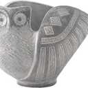 Concrete Owl Animal Planter, Rustic Vintage Style Cement Plant Pot for Home & Garden, Decorative Planter with Drainage Hole, Animal Flower Vase & Garden Sculpture (Large, Gray)