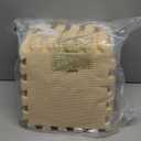 qqpp EVA Rubber 18 Tiles Interlocking Puzzle Foam Floor Mats - Baby Play Mat for Playing | Exercise Mat for Home Workout. Beige. QC-Jb18N