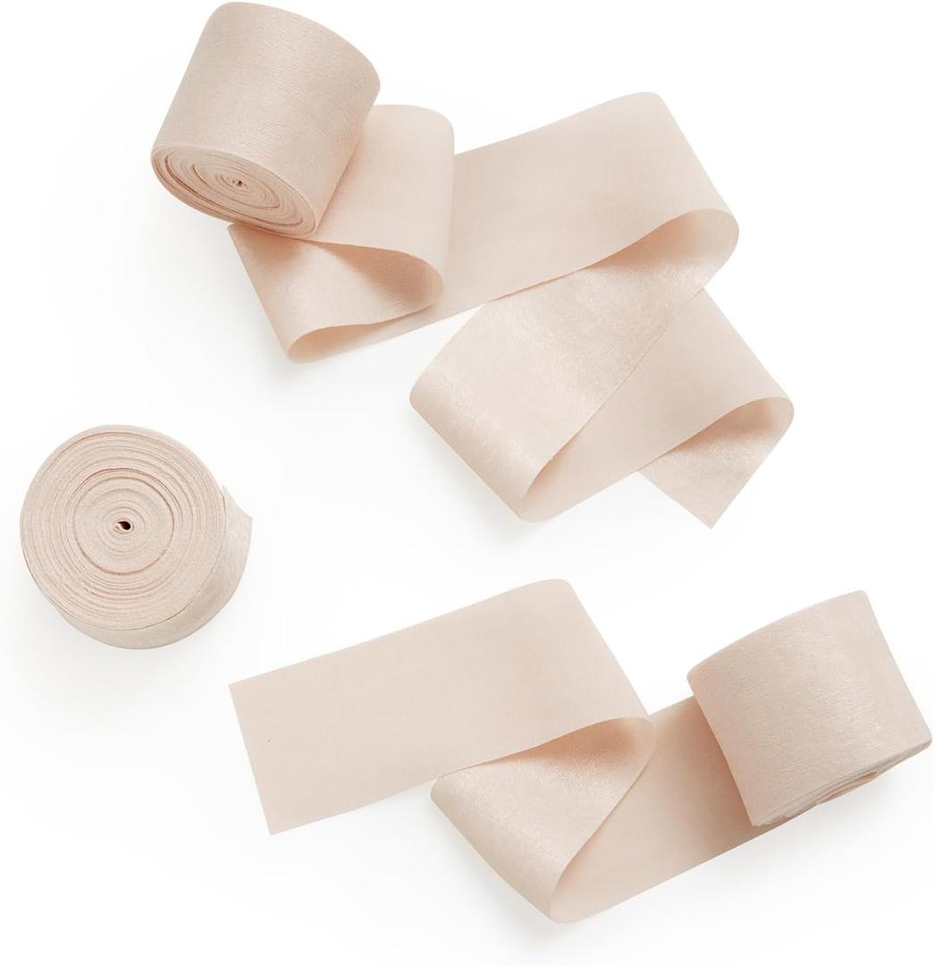 Ling's Moment Satin White Ribbon, 1.6 Inch x 20Yd Cream Silk Thick Fabric Ribbons for Craft Gift Wrapping Flower Bouquet Wreaths Birthday Wedding Invitations Decorations Baby Shower