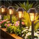 LETMY Solar Pathway Lights Outdoor, 10 Pack Solar Lights Outdoor Waterproof, Auto On/Off Solar Powered Garden Landscape Path Lights, Outdoor Solar Lights for Yard Lawn Patio Walkway Driveway